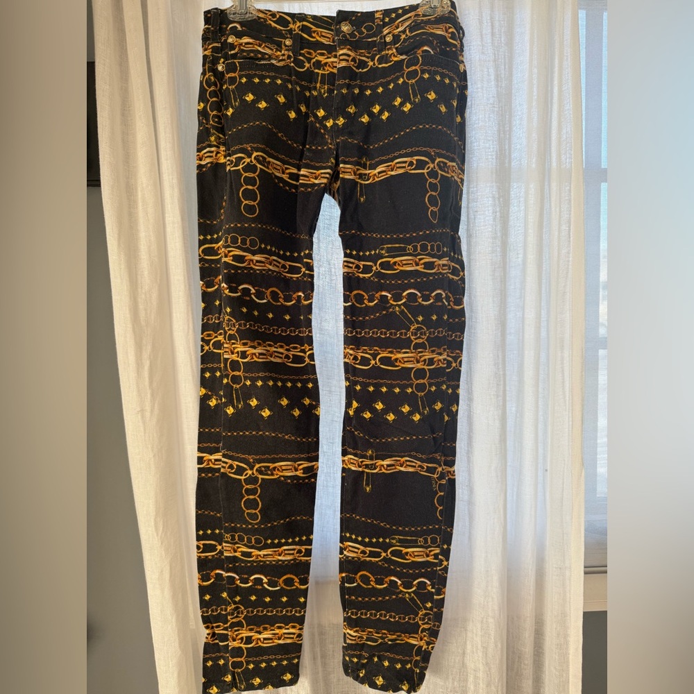 Versus Versace Black and Gold Straight Leg Jeans